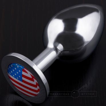 Пикантные штучки Большая анальная пробка С изображением флага США