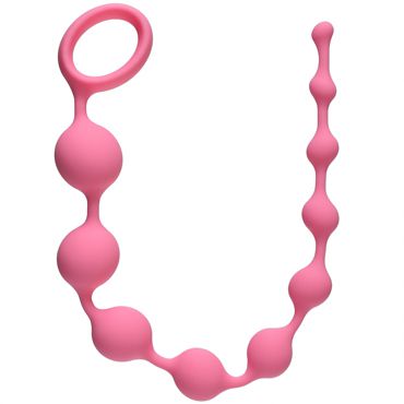 Lola Toys Long Pleasure Chain, розовая Анальная цепочка из силикона