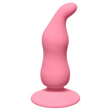 Lola Toys First Time Waved Anal Plug, розовая Втулка анатомической формы, на присоске