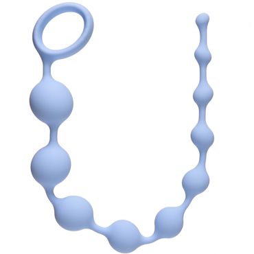 Lola Toys Long Pleasure Chain, синяя Анальная цепочка из силикона