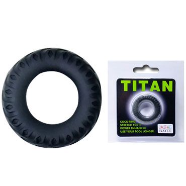 Baile Titan Cock Ring, черное Эрекционное кольцо в виде автомобильной шины