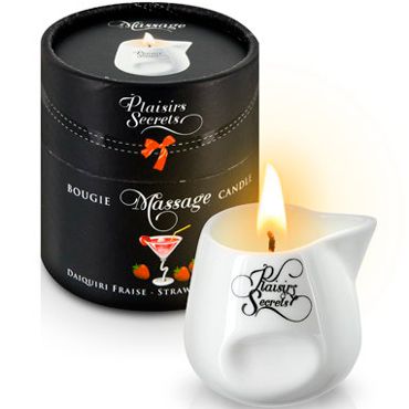 Plaisirs Secrets Massage Candle Strawberry Daiquiri, 80мл Свеча массажная Клубничный Дайкири
