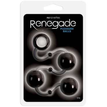 NS Novelties Renegade Pleasure Balls, черные Три шарика на сцепке