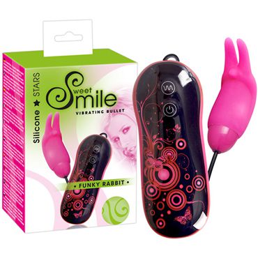 Smile Vibro Bullet Funky Rabbit, розовая Вибропуля с пультом управления