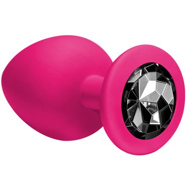 Lola Toys Emotions Cutie Large, розовая Анальная пробка с черным кристаллом