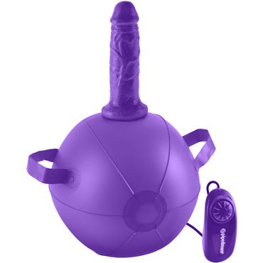 Pipedream Dillio Vibrating Mini Sex Ball, фиолетовый Мяч с вибромассажером и съемной насадкой