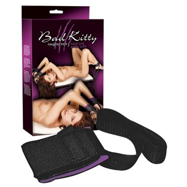 Bad Kitty Cuffs, черно-фиолетовые Фиксаторы для рук и ног