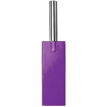 Ouch! Leather Paddle, фиолетовая Шлепалка с прямоугольным наконечником
