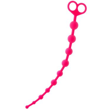 ToyFa Popo Pleasure Анальная цепочка 33,5 см, розовая С удобной рукоятью