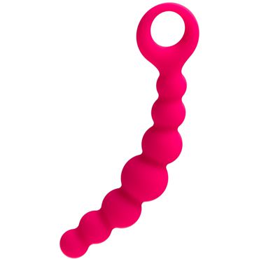 ToyFa Popo Pleasure Анальная цепочка 19 см, розовая Изогнутой формы