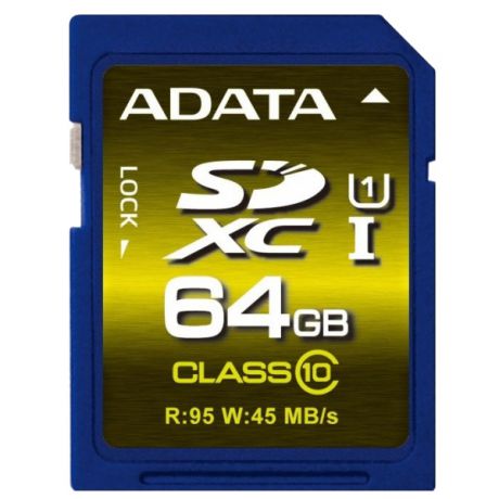 Карта памяти SDXC A-Data Premier Pro SDXC Class 10 UHS-I U1 64GB