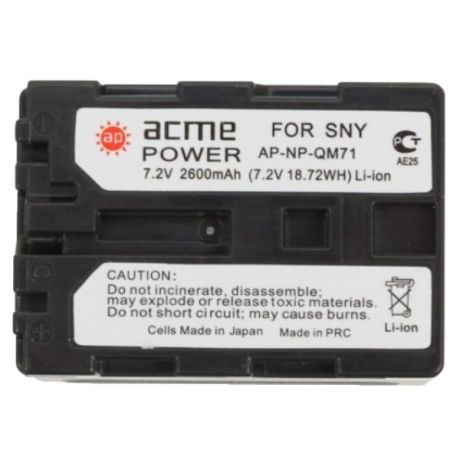 Сменный аккумулятор для Sony Acme Power AP-NP-QM71 Black