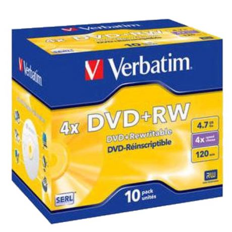 Набор дисков Verbatim DVD+RW Matt Silver 4x