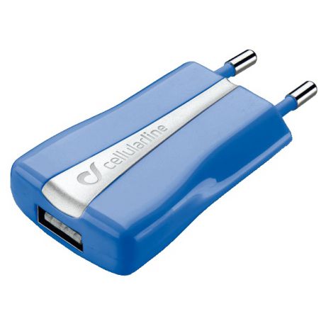 Сетевое зарядное устройство Cellular Line ACHUSBCOMPACTCB Blue