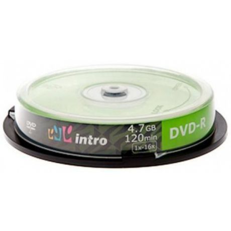DVD-R диск Intro DVD-R 16X 4.7GB Cakebox 10 Диск