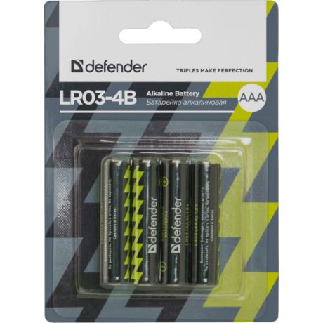 Батарейки Defender LR03-4B (56002)