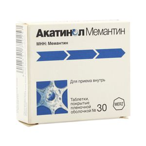 Акатинол Мемантин таблетки 10 мг 30 шт.