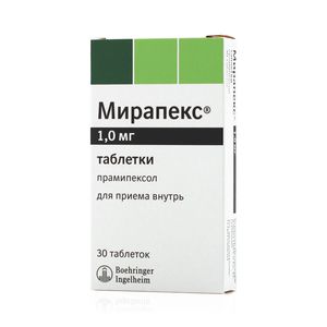 Мирапекс таблетки 1 мг 30 шт.