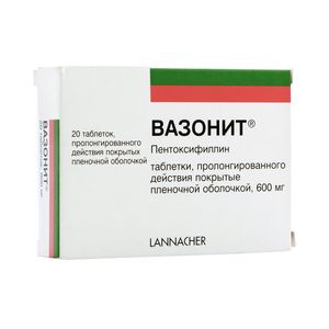 Вазонит табл п/пл.об ретард 600мг N20