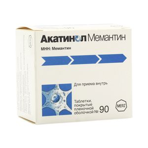 Акатинол Мемантин таблетки 10 мг 90 шт.