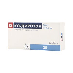 Ко-Диротон таблетки 20 мг + 12.5 мг 30 шт.