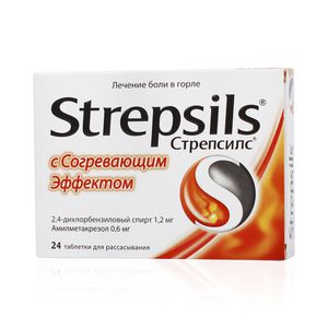 Стрепсилс с согревающим эффектом таблетки для рассасывания 24 шт.