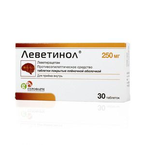 Леветинол таблетки 250 мг 30 шт.