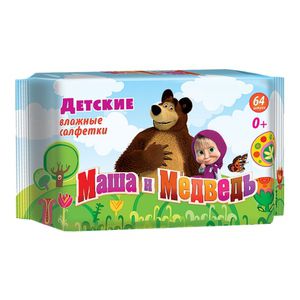Салфетки влажные детские маша и медведь N64