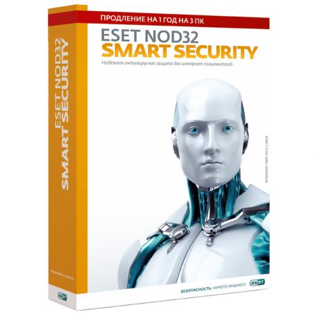 Антивирус ESET Eset NOD32 Smart Security. Продление лицензии на 1 год на 3 ПК
