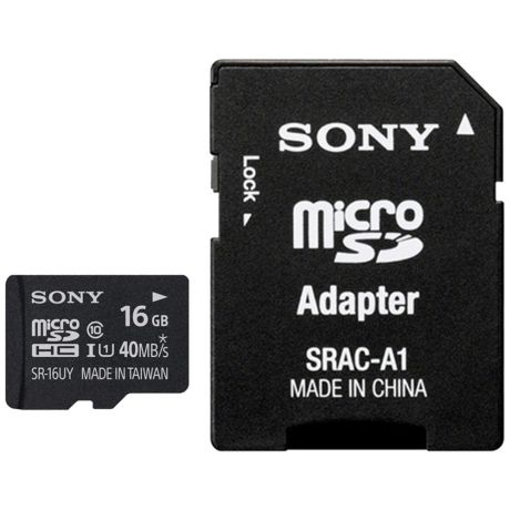 Карта памяти micro SDHC Sony SR16NYAT Class 10 16Gb