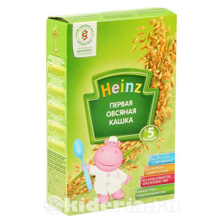Heinz Первая овсяная с пребиотиками безмолочная кашка, с 5 мес