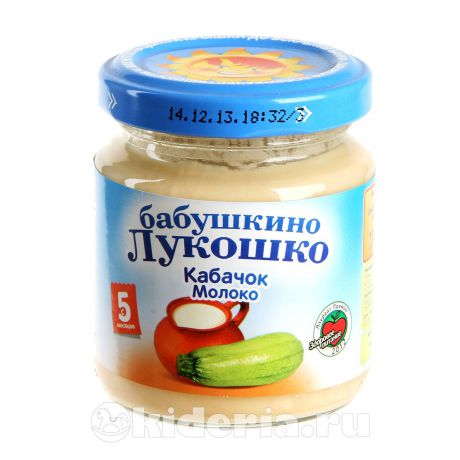 Бабушкино Лукошко Пюре Кабачок с молоком, с 5 мес