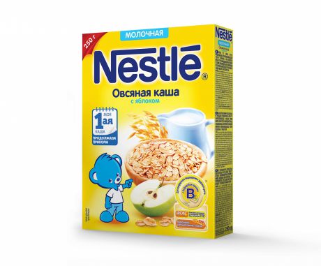 Nestle Каша молочная овсяная с яблоком для детей с 5 месяцев, 250 г