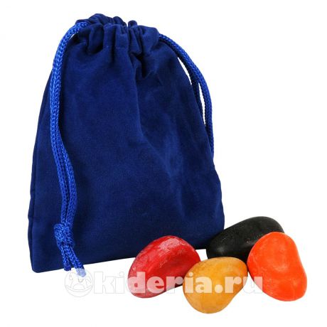 Crayon Rocks Мелки-камушки восковые, набор 8 шт в синем бархатном мешочке, 3+