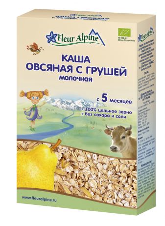 Fleur Alpine Каша овсяная с грушей молочная, с 5 мес.