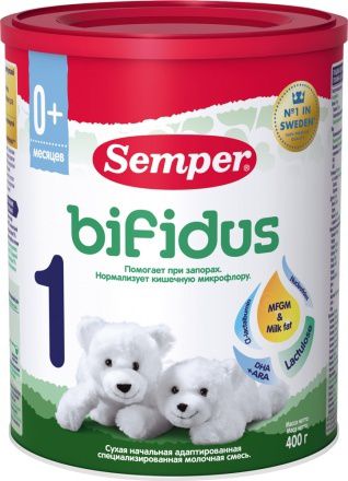 Semper BABY bifidus nutradefense 1 Молочная смесь, с рождения, 400 гр