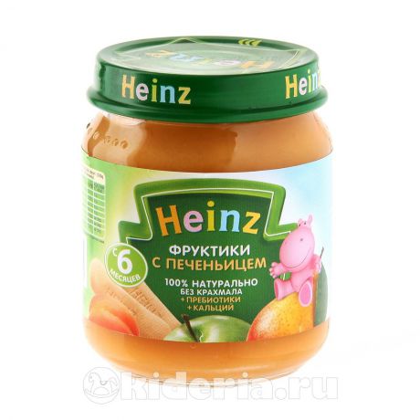Heinz Пюре Фруктики с печеньицем, с пребиотиками, с 6 мес