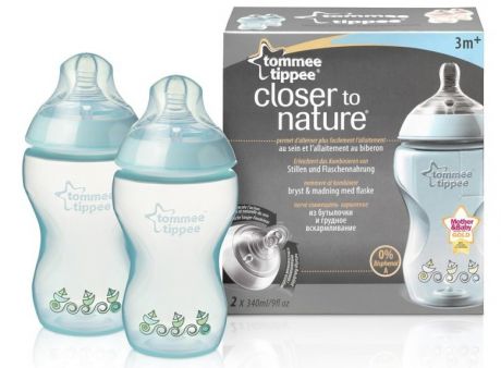 Tommee tippee Бутылочки с рисунком 340 мл, 2 шт., с 3 мес.