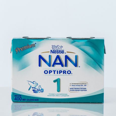 NAN Готовая к употреблению молочная смесь NAN 1, с рождения, 400 мл (2x200 мл)