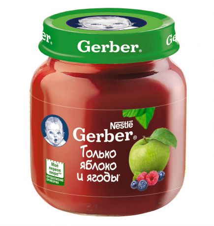 Gerber Пюре  Яблоко с ягодами (с 5 мес.), 130 г