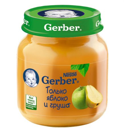 Gerber Пюре фруктовое Яблоко и груша (с 5 мес.), 130 г