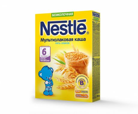 Nestle Каша безмолочная мультизлаковая 5 злаков с 6 месяцев, 200 г