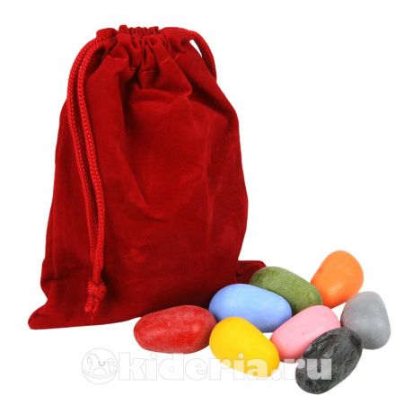 Crayon Rocks Мелки-камушки восковые в красном бархатном мешочке, 16 шт, 3+