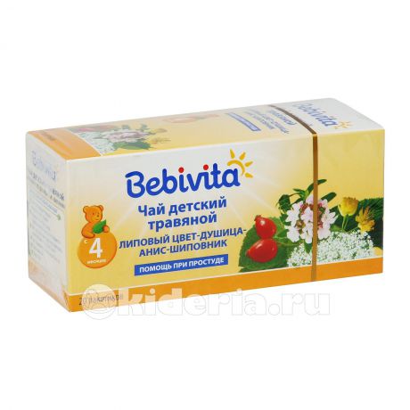 Bebivita Чай травяной липовый цвет-душица-анис-шиповник, с 4мес