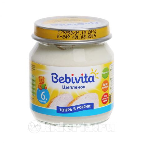 Bebivita Пюре Цыпленок, с 6 мес.