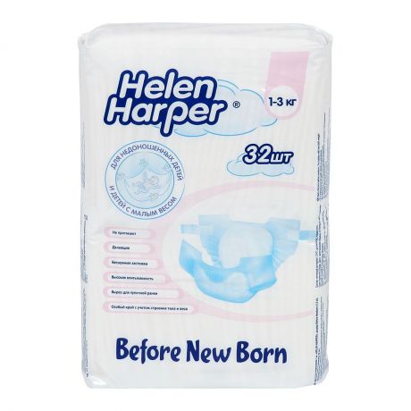 Helen Harper Детские подгузники для новорожденных и недоношенных Before Newborn, 32 шт