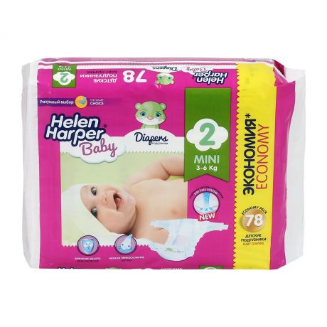 Helen Harper Детские подгузники Baby Mini 3-6 кг, 78 шт