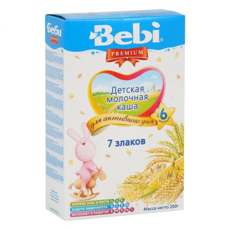 Bebi Каша Премиум 7 злаков молочная,с 6 мес.