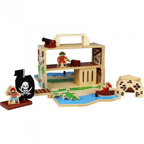 Zenit Wooden Toys Набор для игры деревянный  "Пиратский корабль" , с 3 лет
