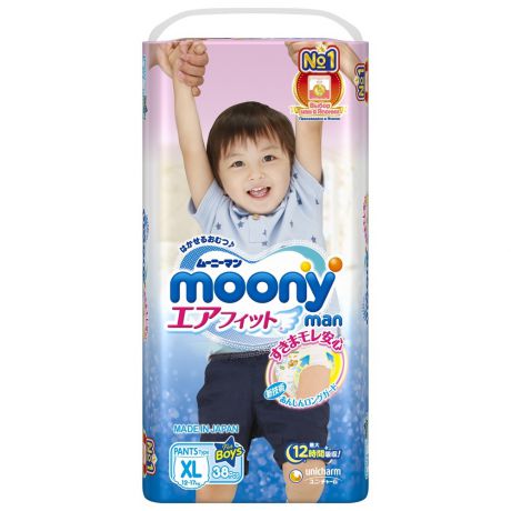 Moony Подгузники-трусики Moony Man для мальчиков (12-17 кг) 38 шт.